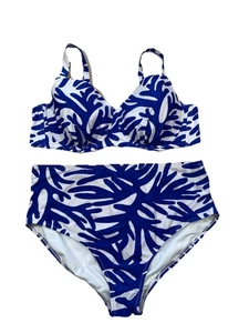Kona Sol blau & weiß Bikini Set, High Waist Unterteil - 1X (17-18), Top 18 - Bild 1 von 9
