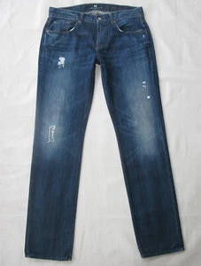 7 For All Mankind Herren The Straight Jeans 33 x 34 blau distressed 100 % Baumwolle USA - Bild 1 von 10
