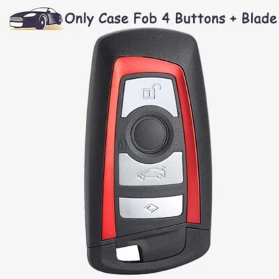 Red Smart Remote Key Case Fob 3+1 4 Buttons Shell for BMW 1 3 5 7 F Series X5 X6 Foto 1 de 4