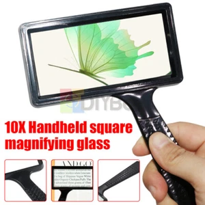 Handheld Rectangular 10X Magnifier Magnifying Glass Loupe For Reading Jewelry - Picture 1 of 14