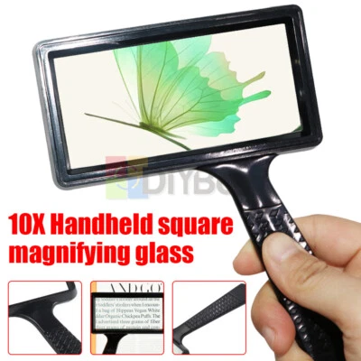 Handheld Rectangular 10X Magnifier Magnifying Glass Loupe For Reading Jewelry - Image 1 of 4