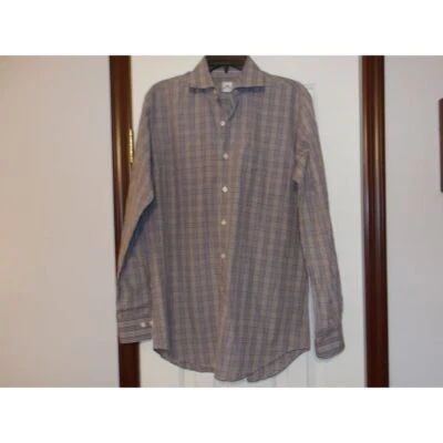 Camisa de vestir clásica Peter Millan a cuadros con botones manga larga informal de negocios Foto 1 de 3