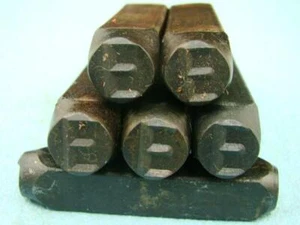 Lot of 5 - 1/2" Letter "E" Stamps-Punch-Hand-Tool-Gold Bar-Silver-Trailer-Metal - Picture 1 of 3