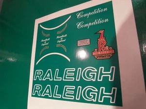 Raleigh Competition decal set. 7 decals in total. 1980's type.Original artwork - Picture 1 of 2