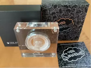 Homer Simpsons - 2oz Proof High Relief Silber Münze - Perth Mint 1608/2000 - Bild 1 von 3