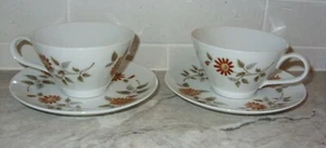 Noritake Auburn 2 Coffee Cups and 2 Saucers Cook n Serve Dinnerware 4 Pieces VGC - Picture 1 of 5