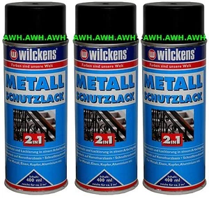 3x400ml Lackspray Metall Schutzlack 2in1 Rostschutz & Lack Farbe Schwarz RAL9005 - Bild 1 von 1