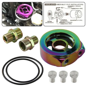 Colorful Oil Filter Sandwich Plate Adapter for pressure temperature sensor gauge - Picture 1 of 9