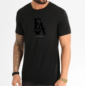 Camiseta Emporio Armani negra de algodón con estampado de terciopelo para hombre, talla M*L*XL*XXL - Imagen 1 de 6