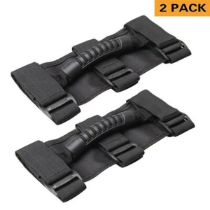 For Jeep Wrangler CJ YJ TJ JK JKU JL JT Roll Bar Grab Handle Handles Pair-Black - Picture 1 of 11