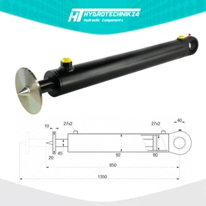 Hydraulikzylinder Doppelwirkend DW Zylinder 80/45 500 Hub für Holzspalter 12 to. - Bild 1 von 2
