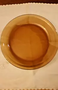 Amber Anchor Hocking Pie Pan # 460 Made In USA 9”Diam. 3/4th Qt - Picture 1 of 2