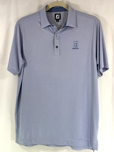 Footjoy Spiral Line Print Dusty Viola Denim Lisle Polo Golf Camicia 27719 Uomo L - Foto 1 di 11