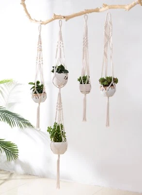 Juego de 5 perchas para plantas de macramé con ganchos Foto 1 de 4