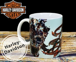 Harley Davidson Motorcycle Biker Skull Mug coffee tea gift cup for Bikers - Picture 1 of 5