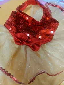 Build A Bear Workshop rot gelb gold Pailletten Tüll Kleid - Bild 1 von 2