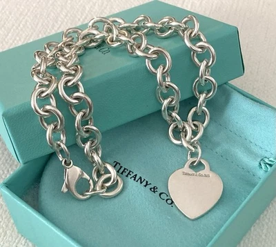 "COLLAR TIFFANY & CO ESTERLINA 925 16"" ETIQUETA CORAZÓN" Foto 1 de 4