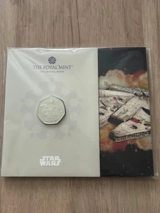 2024 Star Wars Millennium Falcon 50p Coin BU Royal Mint Pack BU5 - Picture 1 of 3