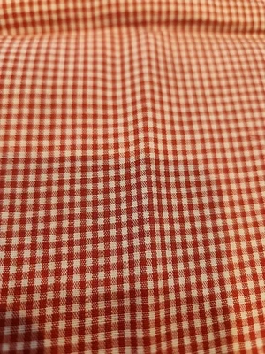 Vintage Red checked plaid gingham Cotton Fabric 3yds X 44" Small Square Pattern - Image 1 of 2