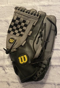 Guante Wilson A360 negro con gris 14" tiro derecho A03R51514 cuero genuino - Imagen 1 de 7