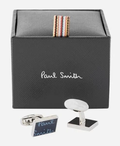 New PAUL SMITH Men’s CUFFLINKS Logo Etch New in Box / NWT Retail $150 USD - Picture 1 of 7