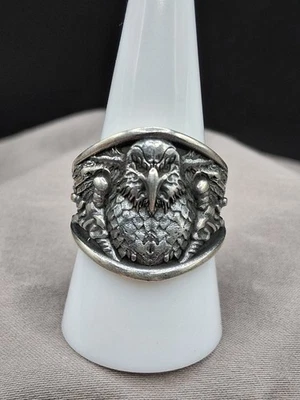 Anillo de águila para hombre, talla 9,5, gótico, motociclista, patriótico, plata de ley 925, Foto 1 de 4