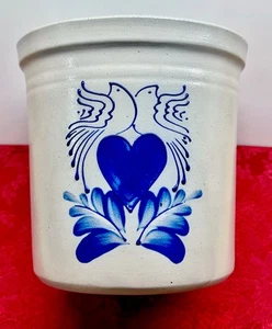 WEIHNACHTEN Eldreth Salz glasiert 7" Topf LOVE PEACE VÖGEL MIT HERZ GR84 WEIHNACHTEN - Bild 1 von 6