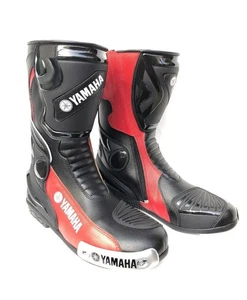 YAMAHA Riding Motorrad Rindsleder Schuhe Motorrad Leder Rennstiefel - Bild 1 von 5