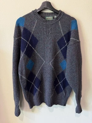 Vintage Savile Row Sweater Mens Large Wool Shetland Argyle Pullover England 90s - Image 1 of 4