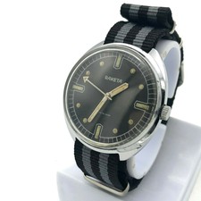 Vintage RAKETA Black Military Luminous Dial Mechanical Watch USSR Men's Original
