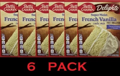 Betty Crocker Delights SUPER MOIST French Vanilla Cake Mix 13.25 oz Box - 6 PACK - Image 1 of 4