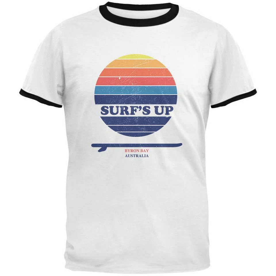 Camiseta con timbre Surf's Up Byron Bay Australia para hombre Foto 1 de 1