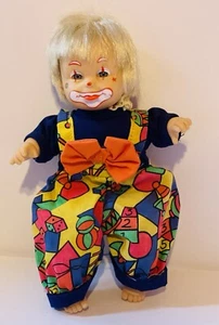 Vintage GI-GO TOY Beanie Clown Doll Bean Bag Kids Toy Series, 8" Missing Hat - Picture 1 of 3