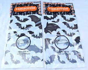 Lot of 2 Halloween Everyday Table Cover 108" x 54" Bats - Picture 1 of 4