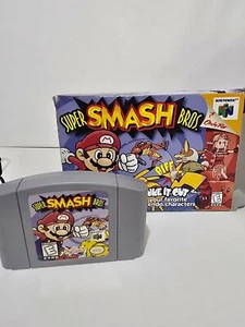 Nintendo 64 Super Smash Bros (1999) N64 Auténtica Caja y Carrito Solo - Imagen 1 de 4