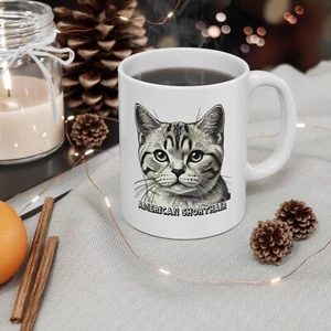 American Shorthair Cat Becher - Perfektes Geschenk für Katzenliebhaber | 11oz & 15oz - Bild 1 von 6