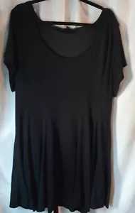 Torrid Black Mini Rib Knit Drape Front Skater Dress Size 4 - Picture 1 of 7