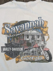 Harley Davidson Shirt Savannah Georgia Men's Large Polo T-Shirt With Button Down - Picture 1 of 11