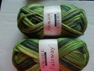 Nob Hill Fairway fashion yarn, Golf Green, lot of 2 (120 yds ea) - Image 1 of 2