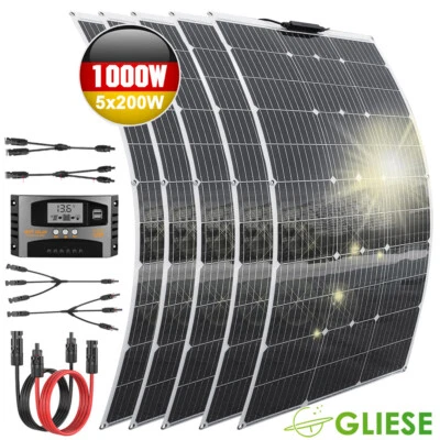 GLIESE 200W 400W 600W 1000W Portátil Flexible Panel Solar Kit Autocaravana Camper