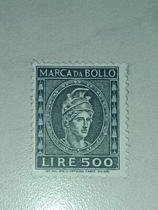Marca da bollo da 500 lire filigrana stelle nuova DEA ROMA Tassa Fissa rara raro - Foto 1 di 2