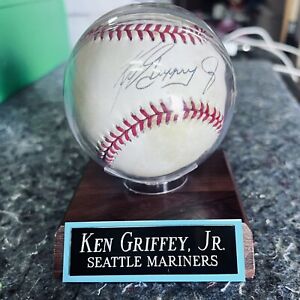 Ken Griffey Jr Signed Baseball No COA, Mounted Rawlings *OBAL* Seattle Mariners