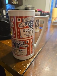 Vintage 1960’s 1970’s Budweiser Beer Advertising Plastic Thermo-Serv Mug U.S.A. - Picture 1 of 3