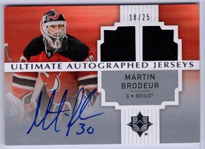 2007-08 Ultimate Collection Auto Jerseys #AJMB Martin Brodeur SP 18/25 *S266