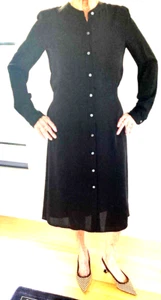 THEORY - L/S SILK SHIRT DRESS WITH SLIP - BLACK - S - Picture 1 of 10