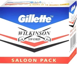 100N Gillette Wilkinson Sword Double Edge Shaving Blade Saloon Pack - Picture 1 of 5
