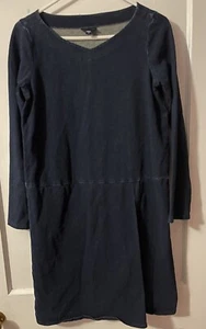 J Jill Denim Dress Women XS Pure Jill Indigo Blue Chambray Long Sleeve Sheath - Picture 1 of 4