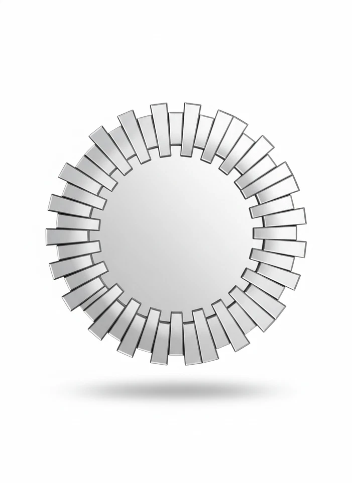 Espejo redondo de 32 pulgadas montado en la pared espejo de baño con decoración sin marco Foto 1 de 4