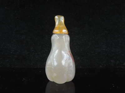 Antique Hand-carved Nice Shape Chinese Nature Agate Snuff Bottle - Image 1 of 4