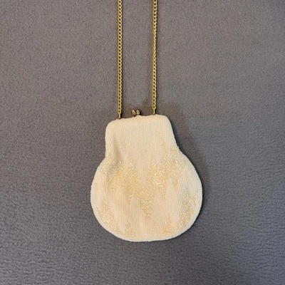 Bolso de Noche Walborg Pequeño con Cuentas Monedero Champagne Tono Dorado Cadena De Colección Foto 1 de 4